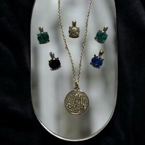 “M” Gemstone Necklace